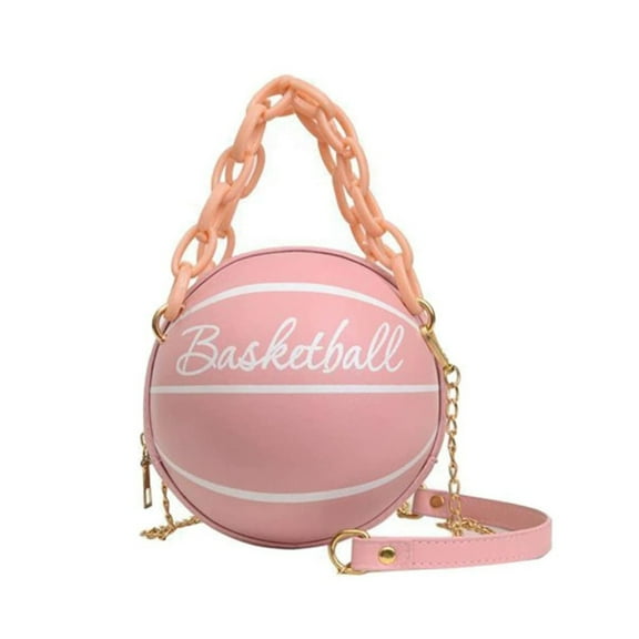 Modstep Basketball Purse for Women Fashion Leather Chain Crossbody Shoulder Bags Small Cute Top Handle Tote Gift for Ladies Pink