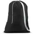 thumbnail image 1 of Práctica bolsa con correa para el hombro para lavandería: cierre de cordón, material de nailon duradero, gran capacidad, costuras resistentes, perfecta para lavandería o dormitorio universitario (negr, 1 of 5