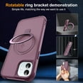thumbnail image 2 of for iPhone 12 Case & iPhone 12 Pro Case with Invisible Magnetic Ring Stand Translucent iPhone 12 & 12 Pro Phone Case 6.1" [Compatible with MagSafe][Great Grip Feeling], Wine Red, 2 of 16