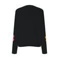 thumbnail image 5 of BUIgtTklOP Women's Floral Pattern Long Sleeve Drop Shoulder Sweaters Ribbed Knit Pullover Tops, 5 of 6