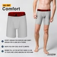 thumbnail image 6 of Rocky High-Performance 9" Men's Boxer Briefs with Stay-In-Place Pouch® Grey (Red Waistband) 2X, 6 of 6