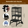 thumbnail image 5 of Toddler Standing Tower - Adjustable Height Toddler Kitchen Stool Helper - Kids Kitchen Step Stool for Learning with Removable Safety Railing Black, 5 of 16
