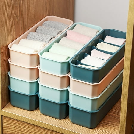 

Taluosi Socks Storage Box Stackable Fashion Portable Bra Underwear Storage Organizer Compartment Case for Home