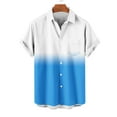 thumbnail image 4 of ZCFZJW Mens Gradient Cotton Shirts Regular Fit Short Sleeve Button Down Shirt Hawaiian Summer Beach Casual Collared T Shirts for Men Blue M, 4 of 6