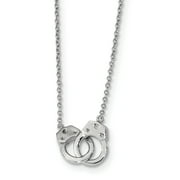 Handcuffs Necklace in 925 Sterling Silver 8x21mm 18 Inches