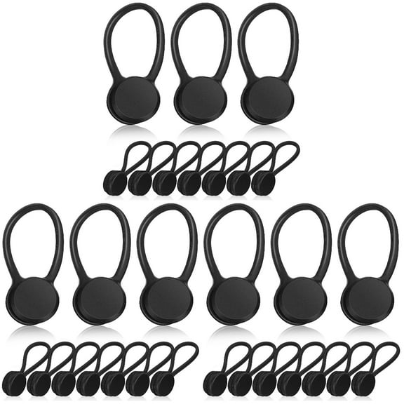 Hemoton 30 Pcs  Cord Ties Silicone Magnetic Cable Ties Reusable Cord Organizer Cable Management Cord Ties For Electronics Appliances