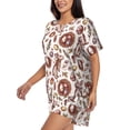 thumbnail image 2 of Qekee Rabbit And Egg Women's Pajama Set Short Sleeve Sleepwear Summer Home Wear with Pockets Soft Short Sleeve Shirt - Rabbit And Egg, 2 of 9