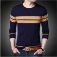 thumbnail image 5 of Camiseta de cuello redondo a rayas para hombre, camiseta coreana de otoño para hombre, tendencias de moda 2024, camisetas normales, ropa de calle, sudaderas emo, 5 of 5