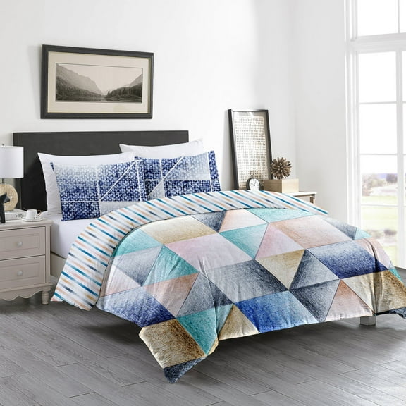 Delara Organic Cotton Duvet Sets 300 Thread Count, 3 Piece Duvet Cover with 2 Shams, Queen
