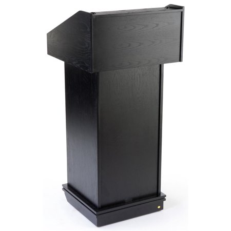 Displays2go Finish Lectern For Tabletop Or Free-Standing Use With Hidden Wheels, 22-3/8 x 48 x 21-5/8-Inch