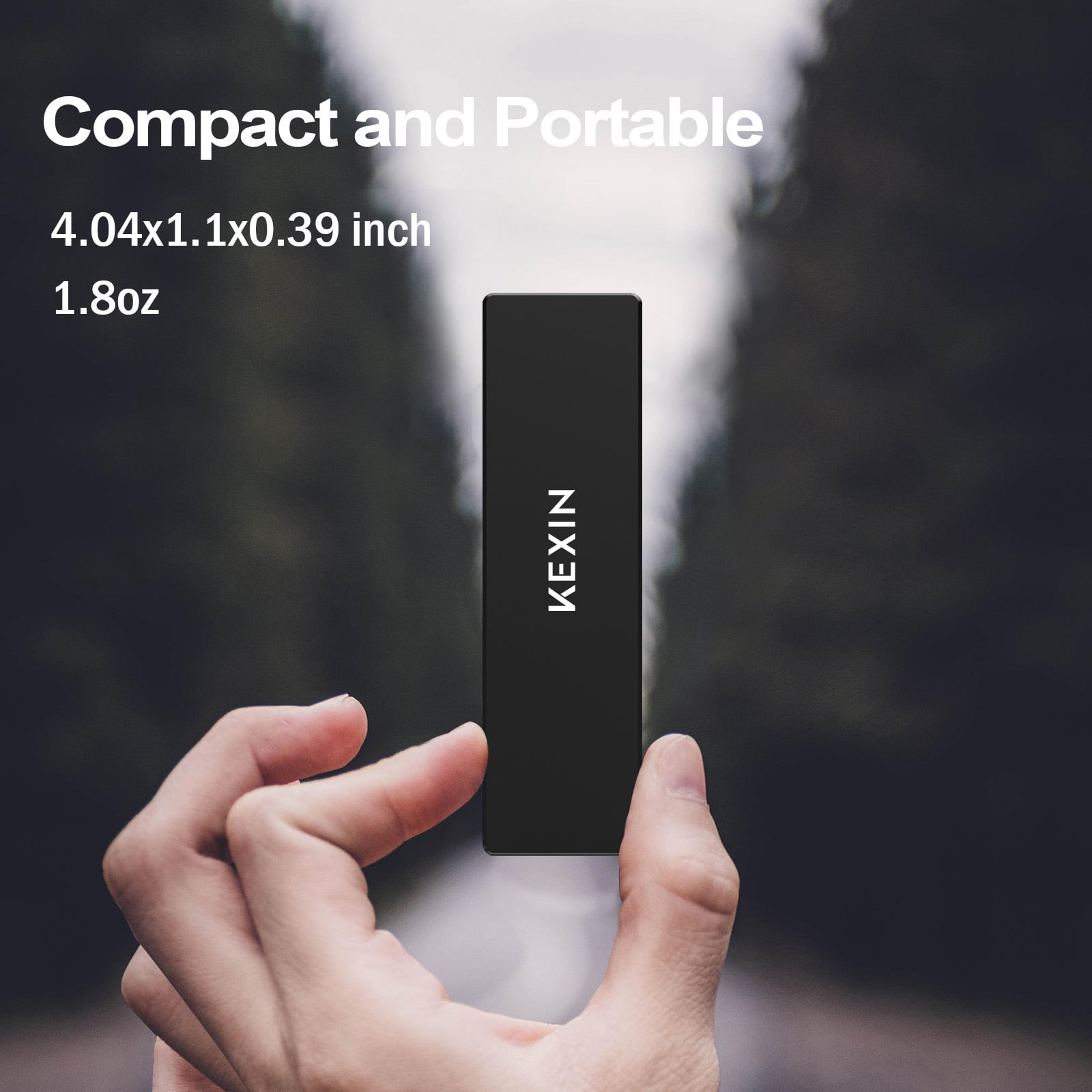 KEXIN 500G Portable SSD, External Hard Drive - Up to 1050MB/s,USB 3.2 Gen2 High Speed Game Drive ,Compatible with PS4/ Windows/Mac,Black
