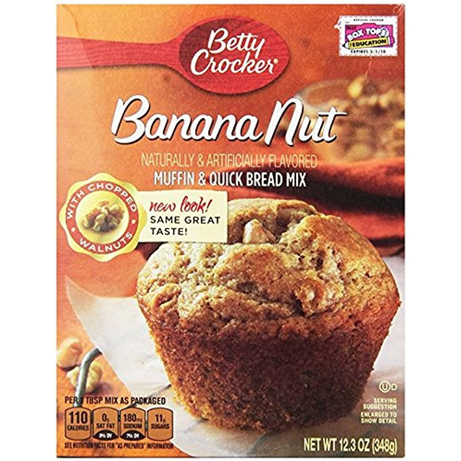 Betty Crocker Muffin & Quick Bread Mix, Banana Nut, 12.3 Oz Box (2 Pack ...