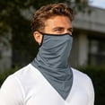 thumbnail image 5 of UPF 50 UV Protection Triangle Neck Gaiter with Ear Loops Breathable Cooling Sun Face Mask Windproof Bandana Scarf for Cycling Fishing Motorcycle Running Outdoor Sports Dark Gray Free Size, 5 of 5