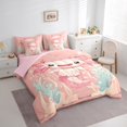 thumbnail image 3 of Feelyou Cartoon Axolotl Teens Bedding Comforter Set 7pcs, Funny Sealife Animal Queen Bedding Sets, Pink Princess Style Reversible Queen Sheet Sets, Ultra Soft Bedroom Decor, 3 of 8