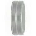thumbnail image 1 of Men’s Titanium 8mm Single Grooved Silver-Tone Wedding Band - Mens Ring, 1 of 3
