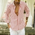 thumbnail image 2 of Eashery Mens Causal Button Down Shirts Leisure Lapel Mens Blouse Shirt Long Sleeve Pink M, 2 of 2
