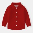thumbnail image 4 of NAISIBABY Boys Girls School Uniform Shirt, Long Sleeve Solid Color Button Down Casual Tops Wine 2-3T, 4 of 6