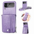 thumbnail image 1 of Nalacover for Samsung Galaxy Z Flip4 Crossbody Wallet Case with Detachable Card Slots Shoulder Strap, Zipper Pocket Premium PU Leather Shockproof Flip Cover with Kickstand Lanyard Case, Purple, 1 of 11