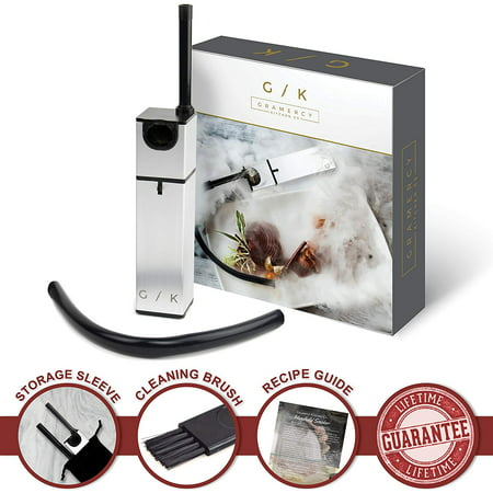 Gramercy Kitchen Co. Portable Smoke Infuser Bundle | Hand-held Smoking Gun Small Kitchen Smoker for Meat & Cocktails | Cool Indoor Food & Drink Gadget or Sous Vide Accessories Gift + FREE Storage