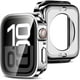 thumbnail image 1 of wonima44 2 in 1 Case [2-Pack] Compatible with Apple Watch Series 10 46mm with Built-in Screen Protector, Straight Edge Hard PC Full Body Protective Cover for iWatch 46mm, Silver, 1 of 1