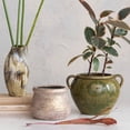 thumbnail image 2 of Creative Co-Op Hand-Painted Terra-cotta Urn with Reactive Glaze, Green, 2 of 4