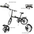 thumbnail image 4 of Green Zone Lightweight Alloy 20" Folding Bike for Adults with 7-Speed Shimano Shifter, Bike Carrying Bag Included, Foldable Commuter Bicycle, Black, 4 of 7