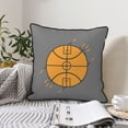 thumbnail image 2 of Velvet Decorative Throw Pillow Covers Set of 2, Soft Square Cushion Cover with Invisible Zipper Basketball Gamer Printing, 20"x20", 2 of 7