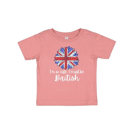 

Inktastic I m So Cute I Must be British Sunflower UK Flag Gift Baby Boy or Baby Girl T-Shirt