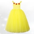 thumbnail image 2 of Girls Flower Lace Dress Easter Dresses Birthday Long A Line Pageant Dress Floor Length Princess Wedding Prom TuTU Puffy Maxi Gown #Yellow 2-3 Years, 2 of 3