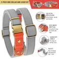 thumbnail image 3 of Qianruida Nylon Dog Collar and Leash Set Durable - Adjustable with a Secure Fastening, Comfortable and Long - lasting, Ideal for Walking, Training, and Outdoor Safety, Silver - gray, XL, 3 of 6