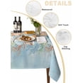 thumbnail image 5 of Beach Coastal Blue Rectangle Tablecloth, Nautical Shell Starfish Coral Summer Waterproof & StainResistant Tablecloth, Washable Oil-proof Table Cover for Dining/Party/Wedding/Camping/Buffet 52x70 In, 5 of 9