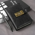 thumbnail image 5 of WEMATE Journal with Lock, Password Journal Kit, A6 PU Leather Journal with Gift Box, Lock Diary (Black), 5 of 6