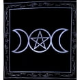 thumbnail image 1 of Altar Tarot Cloth: Triple Goddess With Pentagram Cloth Tentacle Pegan Triquetra Flannel Sun Moon Tablecloth Witchcraft Man Cave Room Bar Home Wall Decor ( Triple Goddess Pentagram 26 x 26 Inches), 1 of 4