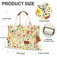 thumbnail image 4 of Gocvo Canvas Tote Bag for Women, Large Multi-Pocket Shoulder Handbag, Crossbody Messenger Bag, Retro Flower, 4 of 6