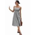 thumbnail image 6 of Women'S Maxi Striped Dress Summer Sleeveless Square Neck Smocked A Line Flowy Spring Vacation Sundress Black XL, 6 of 10