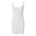 thumbnail image 4 of Rigardu summer dresses for women Women Summer Sleeveless Tank Dresses Crew Neck Slim Fit Short Casual Ruched Bodycon Party Club Dress womens dresses casual dresses for women White + M, 4 of 5
