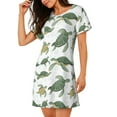 thumbnail image 2 of Naloa Cute Turtle Print Women Nightgowns,Womens Loungewear,Short Sleeve Sleepwear,Comfy Ladies Nightdress, 2 of 6
