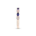 thumbnail image 3 of AFFY 1/6 Carat Round Cut White Natural Diamond WeddIng Band With Marquise Blue Sapphire In 14K Rose Gold Over SterlIng Silver (0.18 Cttw, I2-I3 Clarity), Ring Size-8, 3 of 5