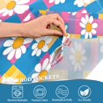 thumbnail image 3 of Yayeee Kitchen Curtains Light Filtering 27"x36" Rod Pocket Short Cafe Window Panel, Blue Checkered Daisy, 3 of 7