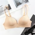 thumbnail image 2 of Prolriy Wireless Bra, Student Girl Thin Solid Color Bra Underwear Bralette Bras for Women Beige L, 2 of 6