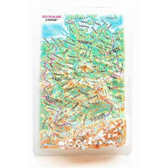 TestPlay  Germany Raised Relief Map, Framed - Souvenir Size