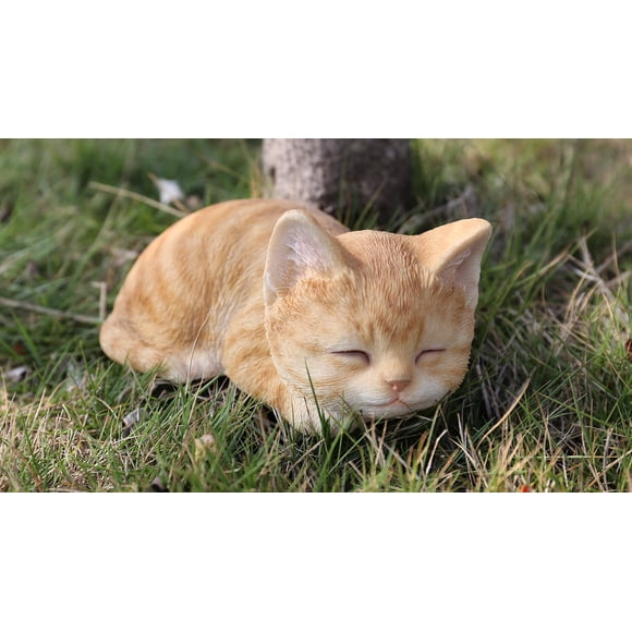 Figura de gato atigrado RUNADI Kitten, naranja, durmiente