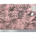 thumbnail image 2 of Soimoi Pink Cotton Poplin Fabric Leopard & Tiger Animal Skin Fabric Prints By Yard 42 Inch Wide, 2 of 3