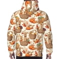 thumbnail image 7 of Pofeuu Leaves And Berries Print Mens Casual Hooded Collar Drawstring Hoodies Pullover Sweatshirts Casual Long Sleeve Shirts-3X-Large, 7 of 7