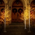 thumbnail image 3 of Birch Christmas Trees with Warm LED Lights, SEGMART Artificial Christmas Trees Set with 6FT+5FT+4FT White Birch, Christmas Decorations with PE Stand for Home, White, SS039, 3 of 9
