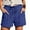D289/Blue, variant on Shorts For Women Summer Fashion High Waist Straight Leg Sport Casual Loose Shorts With Drawstring Pockets Elastic Band Leisure Shots Beach Vacation Lightweight