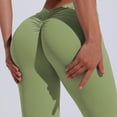 thumbnail image 4 of Stretchy Yoga Pants for Women Butt Lifting Slim Fit Solid Full Length Lightweight Thin Breathable Workout Pants Army Green,M, 4 of 6