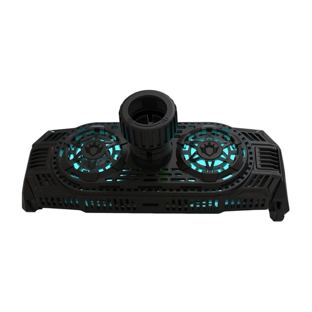 Radiador para teléfono móvil con soporte, portátil, ajustable, disipador de calor y ventilador de refrigeración. Negro