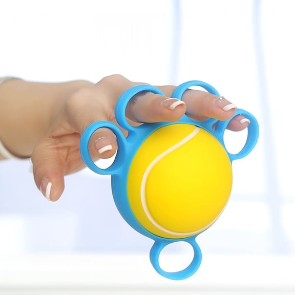 BESTSKY Elastic Silicone 5-Finger Grip Strengthener with Pu Ball | Hand Therapy Equipment for Rehab,Gym Strength Training & Stress Relief | Anti-Slip Cots