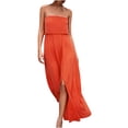 thumbnail image 2 of SMihono Robe d'Été pour Femmes Grande Taille Mode Femmes Été Robe Maxi à Épaules Dénudées Boho Décontractée Ample Longue Robe, 2 of 6